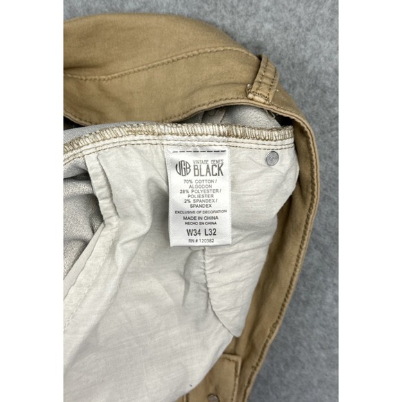 Vintage Genes Black Men's 5 Pocket Tan Pants Size 34x32 - Picture 8 of 8